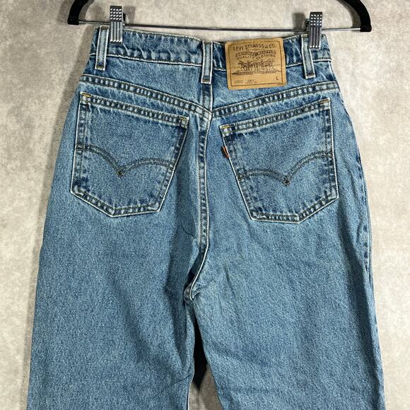 Vintage Levi's 912 Jeans Womens 9 Long Medium Wash Denim Slim Fit Tapered 90s - Picture 5 of 13
